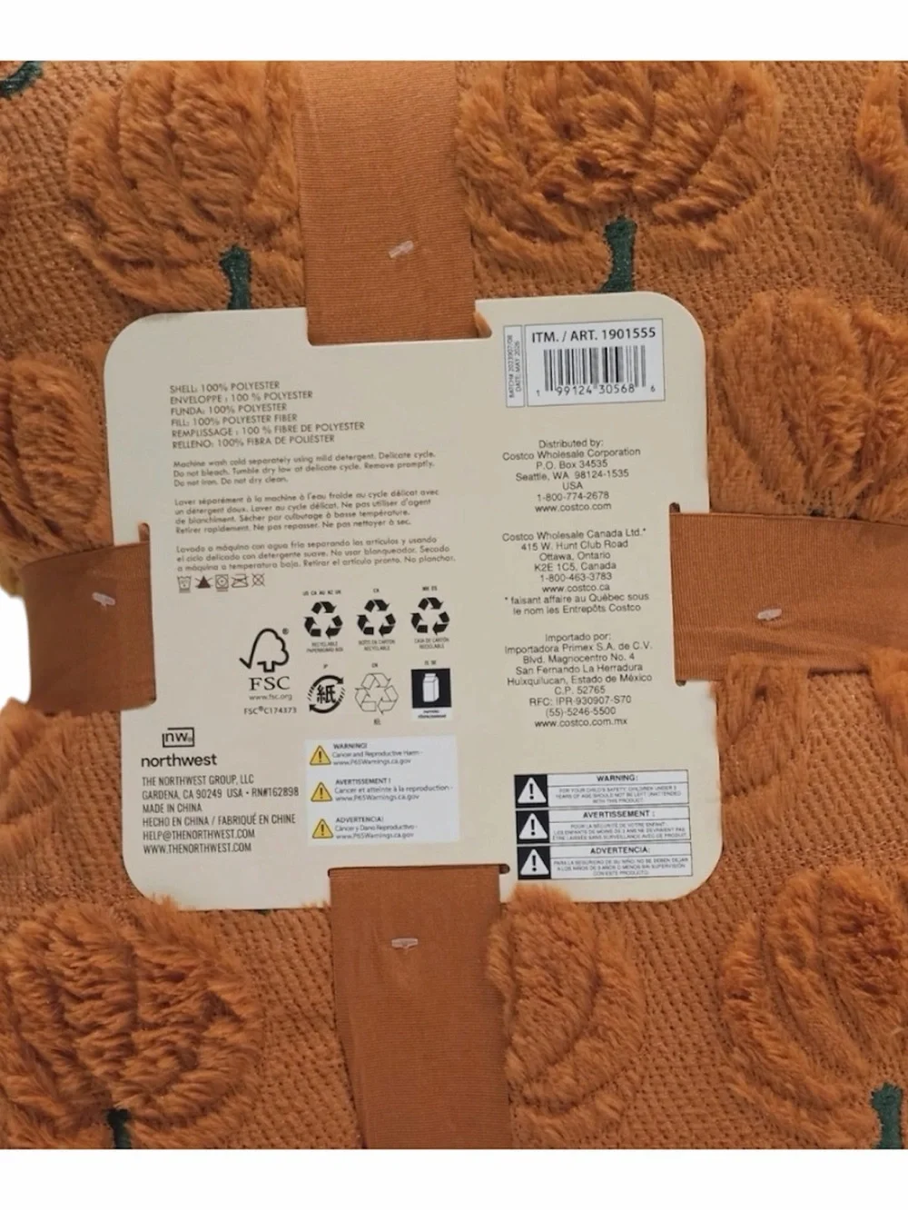 NWT Viral Costco Halloween Faux Fur Throw Blankets Lot of 3 Ghost Cat Pumpkin